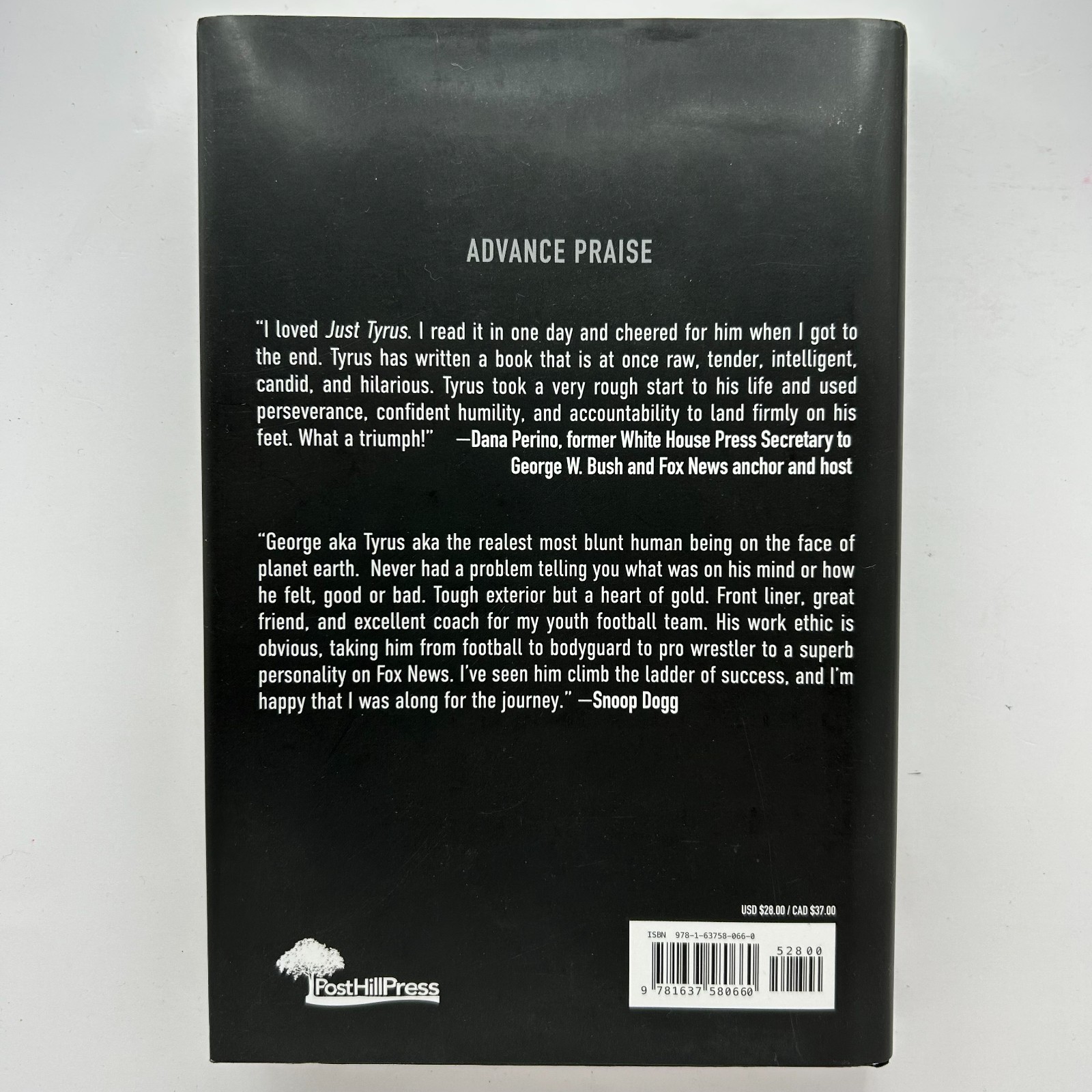 Just Tyrus: A Memoir Hardcover Book by Tyrus 2022 Post Hill Press Like New