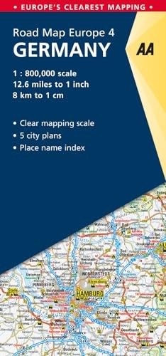 4. Germany: AA Road Map Europe by AA Publishing Sheet map, folded Book The Fast
