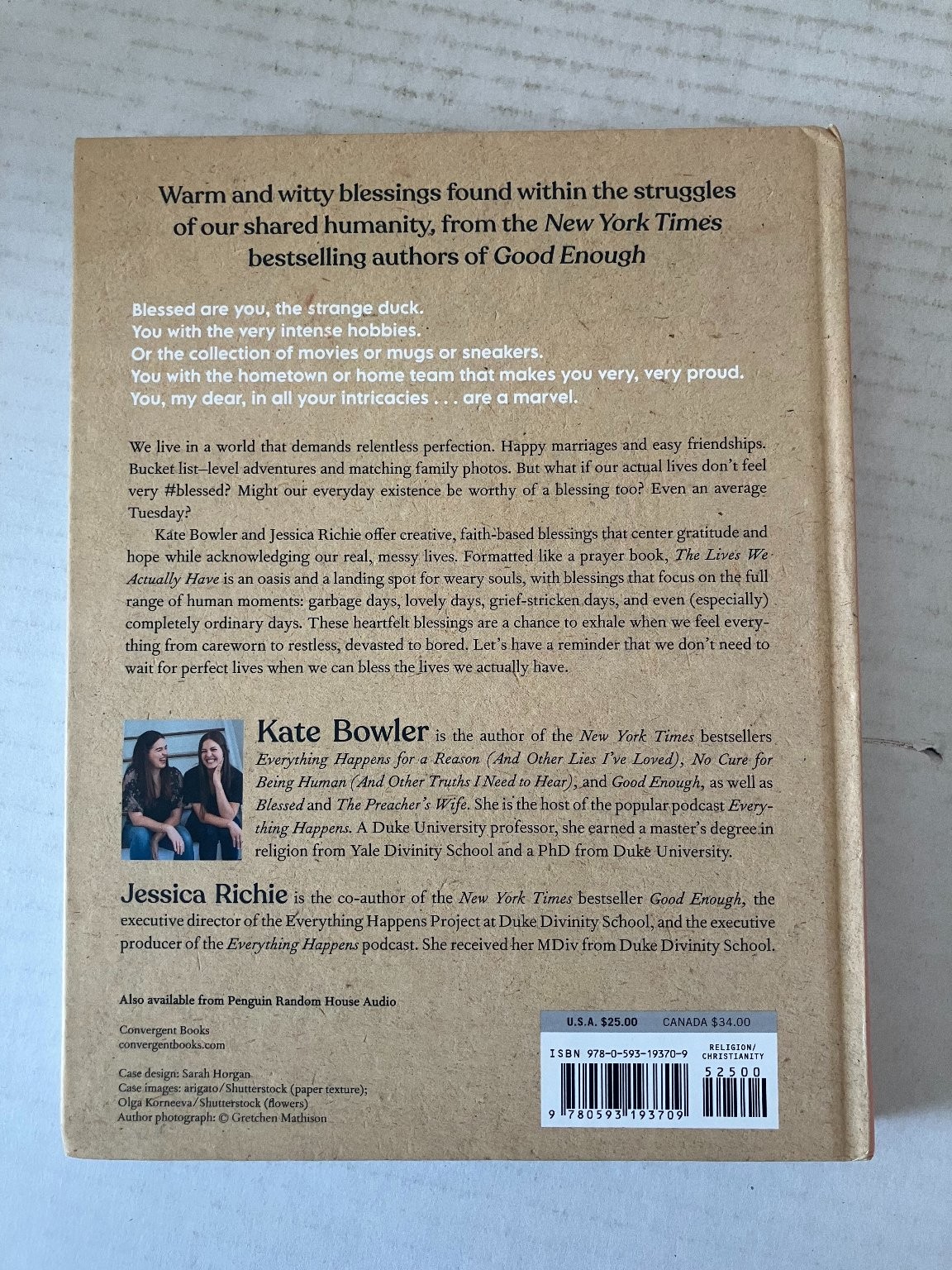The Lives We Actually Have Kate Bowler 2023 First Edition Convergent Books HC