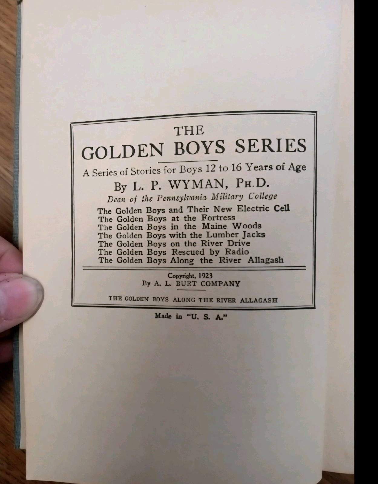 Golden Boys Along the River Allagash by L. P. (Levi Parker) Wyman and Phil
