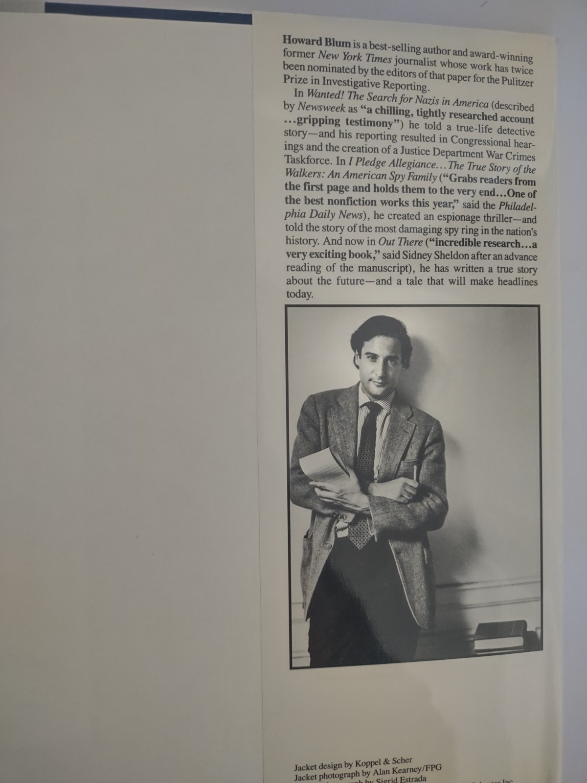 Out There by Howard Blum – RARE – HC/DJ 1990 1st Edition – VG – 301 pages