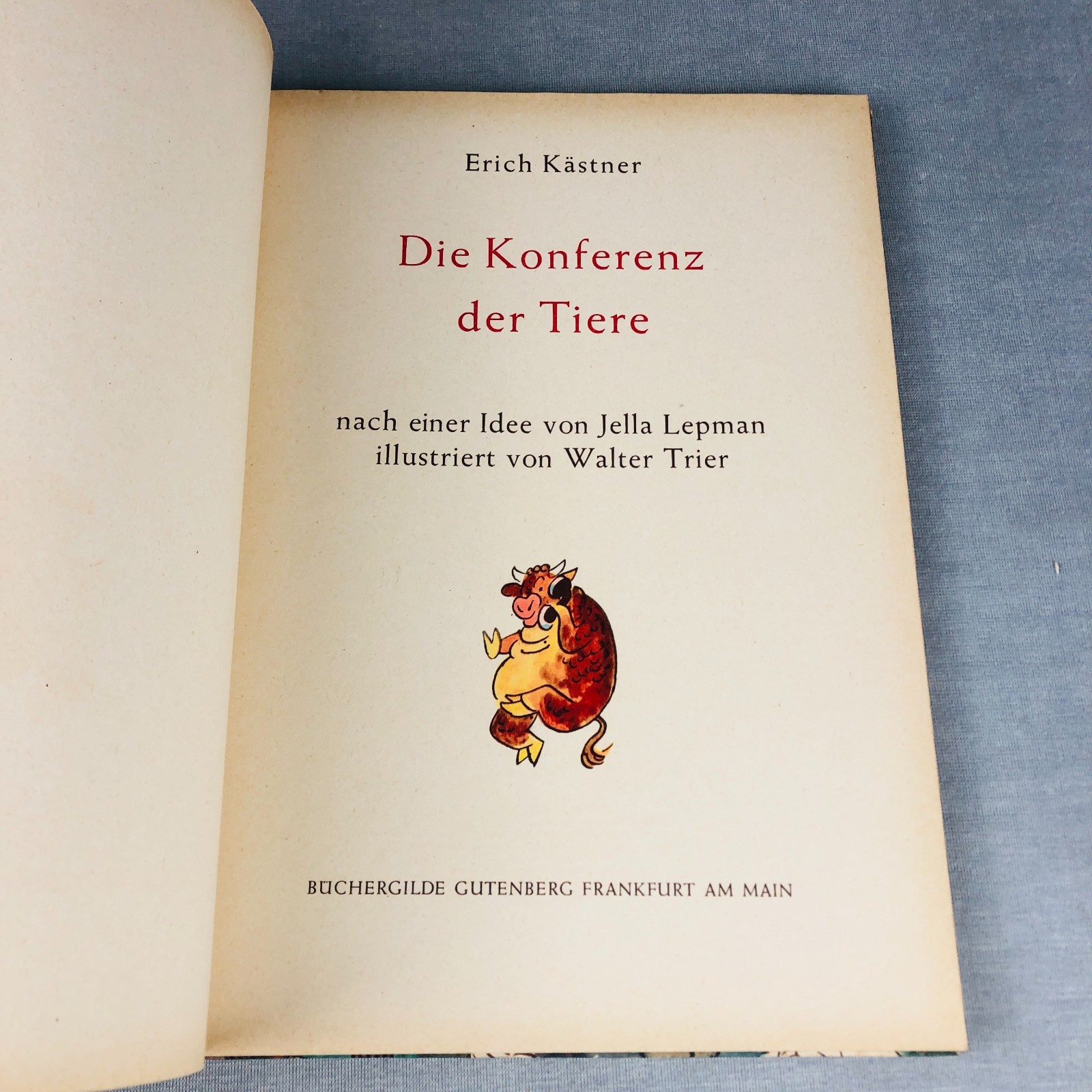 1949 German Childrens Book Die Konferenz Der Tiere Erich Kästner & Walter Trier