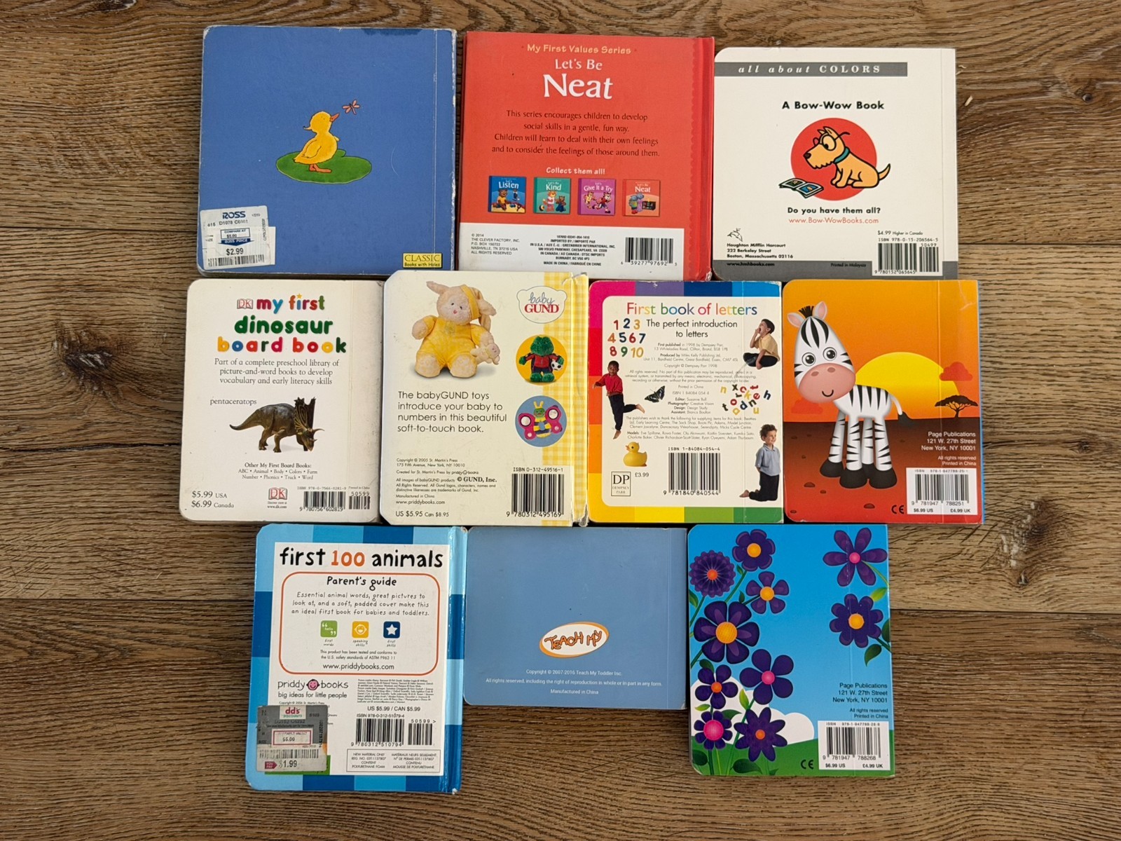 10 Toddler Board Books Lot ABC Numbers Animals Dinosaur Priddy Baby DK Learning