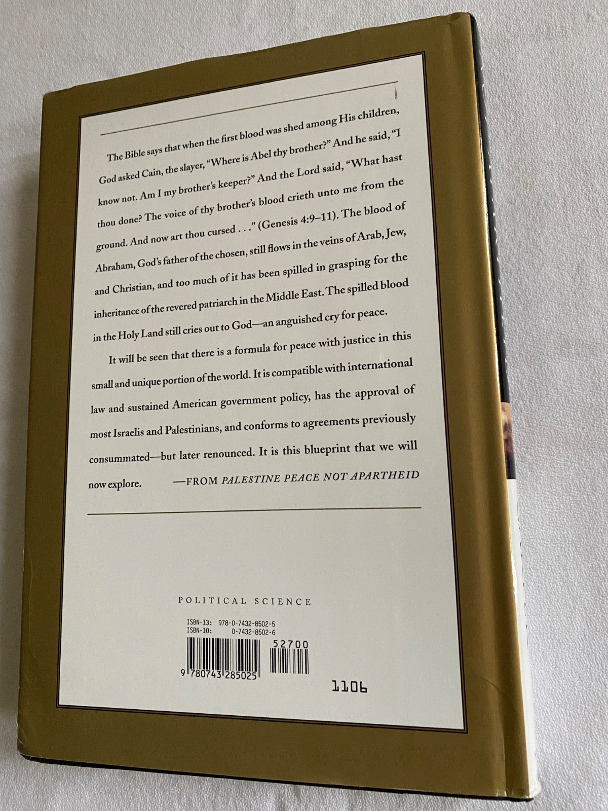 Signed Jimmy Carter Palestine Peace Not Apartheid First Printing 2006 Hardcover