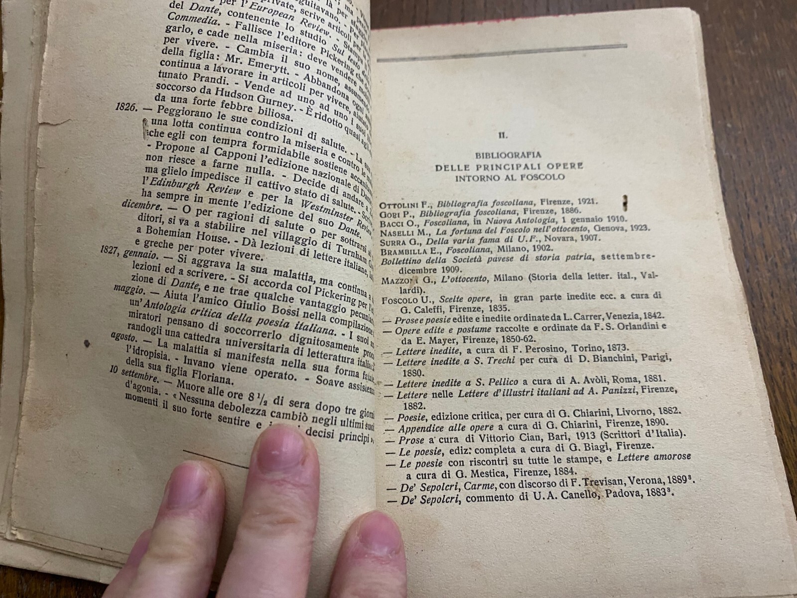 OLD ITALIAN BOOK POESIE CLASSICI ITALIANI #398 BY UGO FOSCOLO YEAR 1796