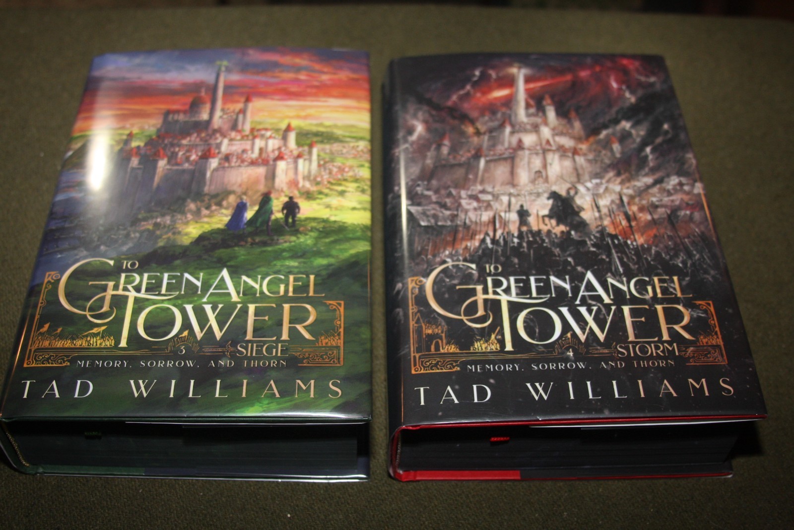 Lot of 2 Tad Williams HCs – Green Angel Tower Siege & Storm – Broken Binding