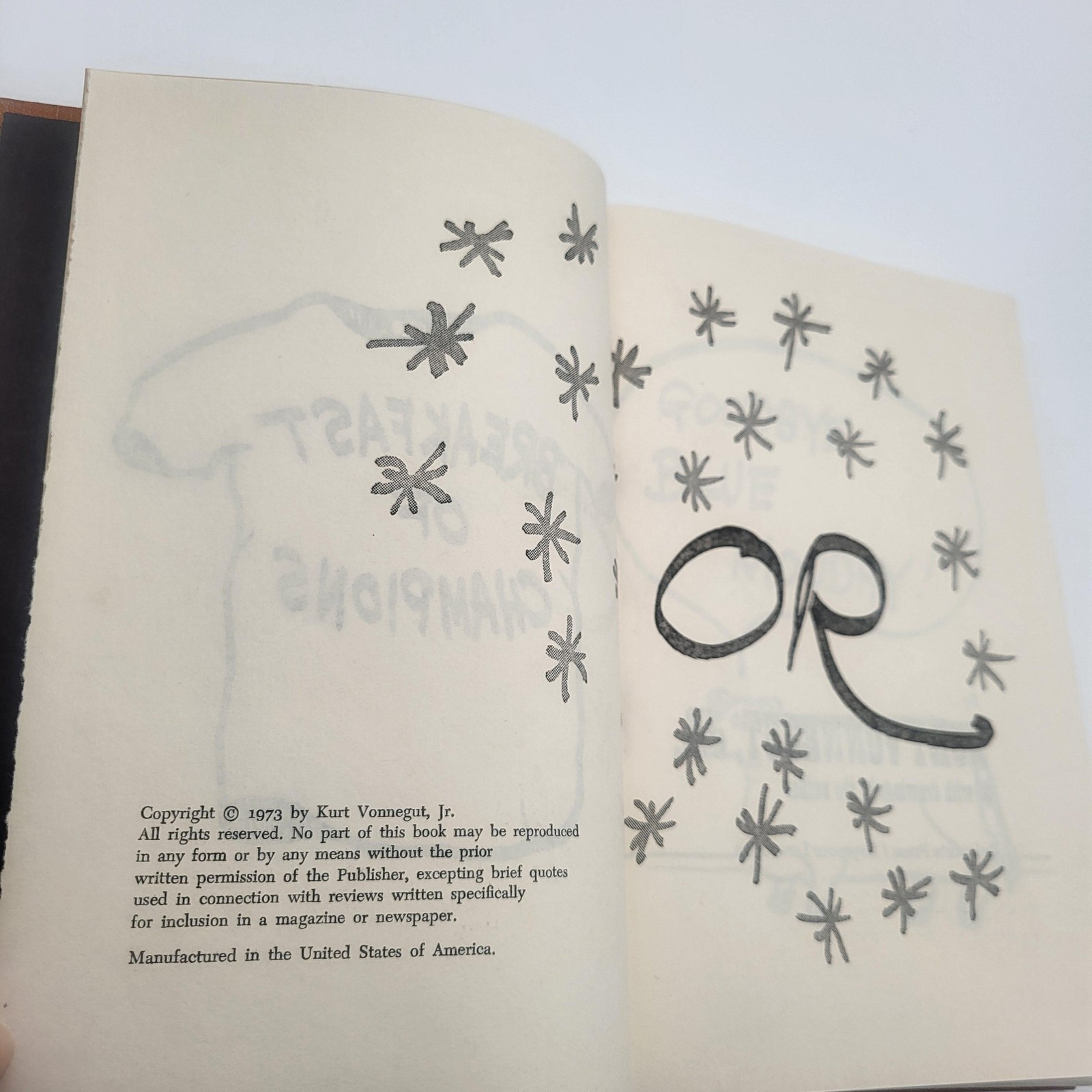 Vintage 1973 Breakfast Of Champions Kurt Vonnegut Jr HC Illustrated Novel