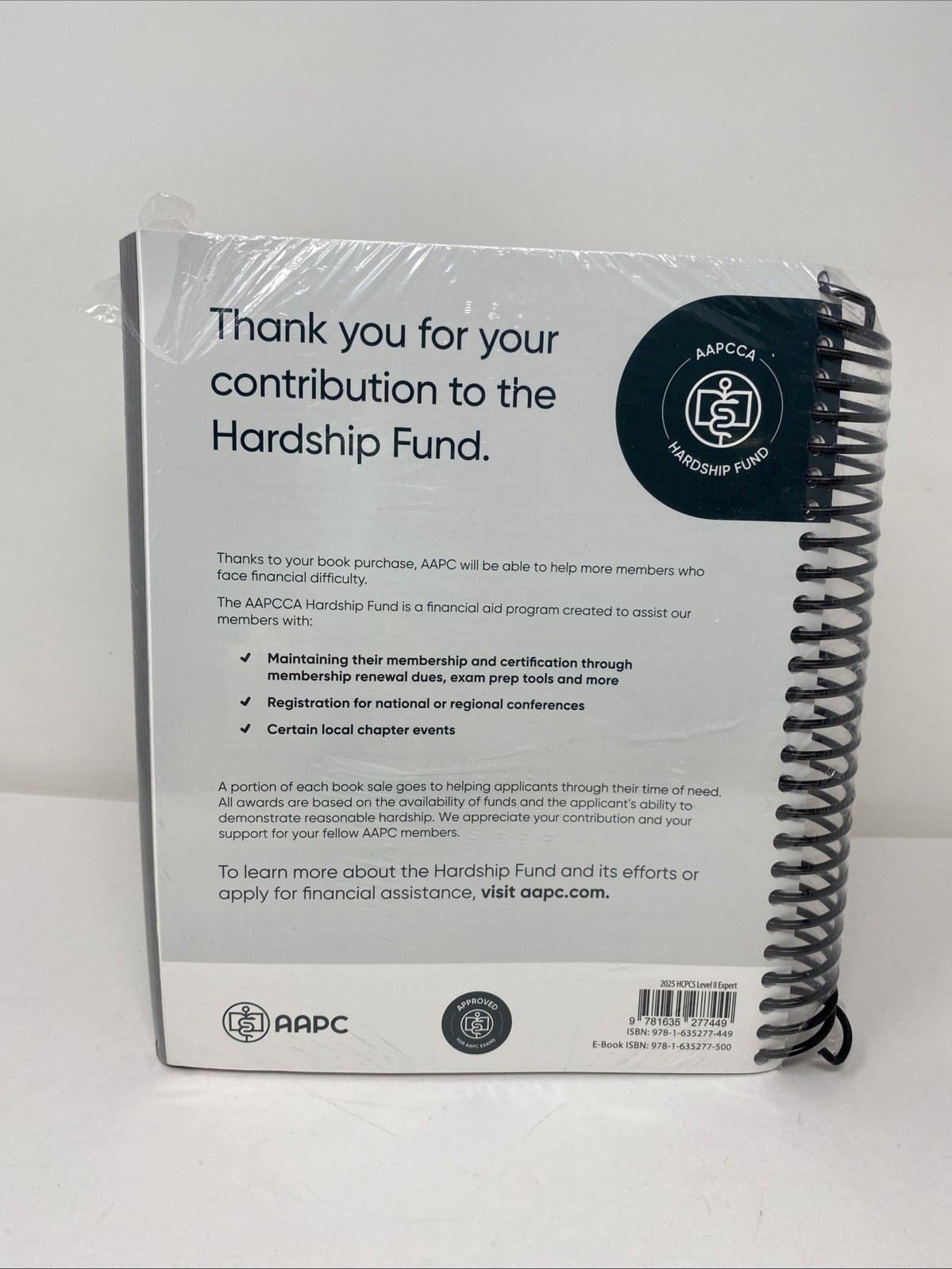 HCPCS Level II Expert 2025 AAPC Spiral Bound Brand New Sealed Minor Wrap Tear