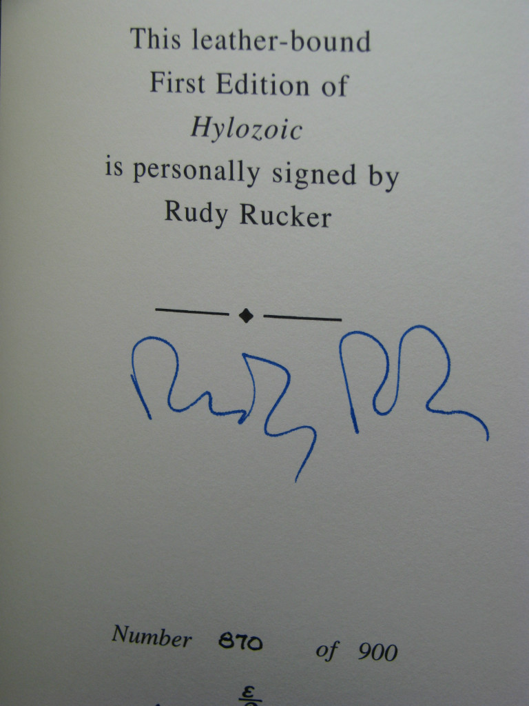 1st, signed by 2(author,artist Eggleton),Hylozoic by Rudy Rucker,Easton Press SF