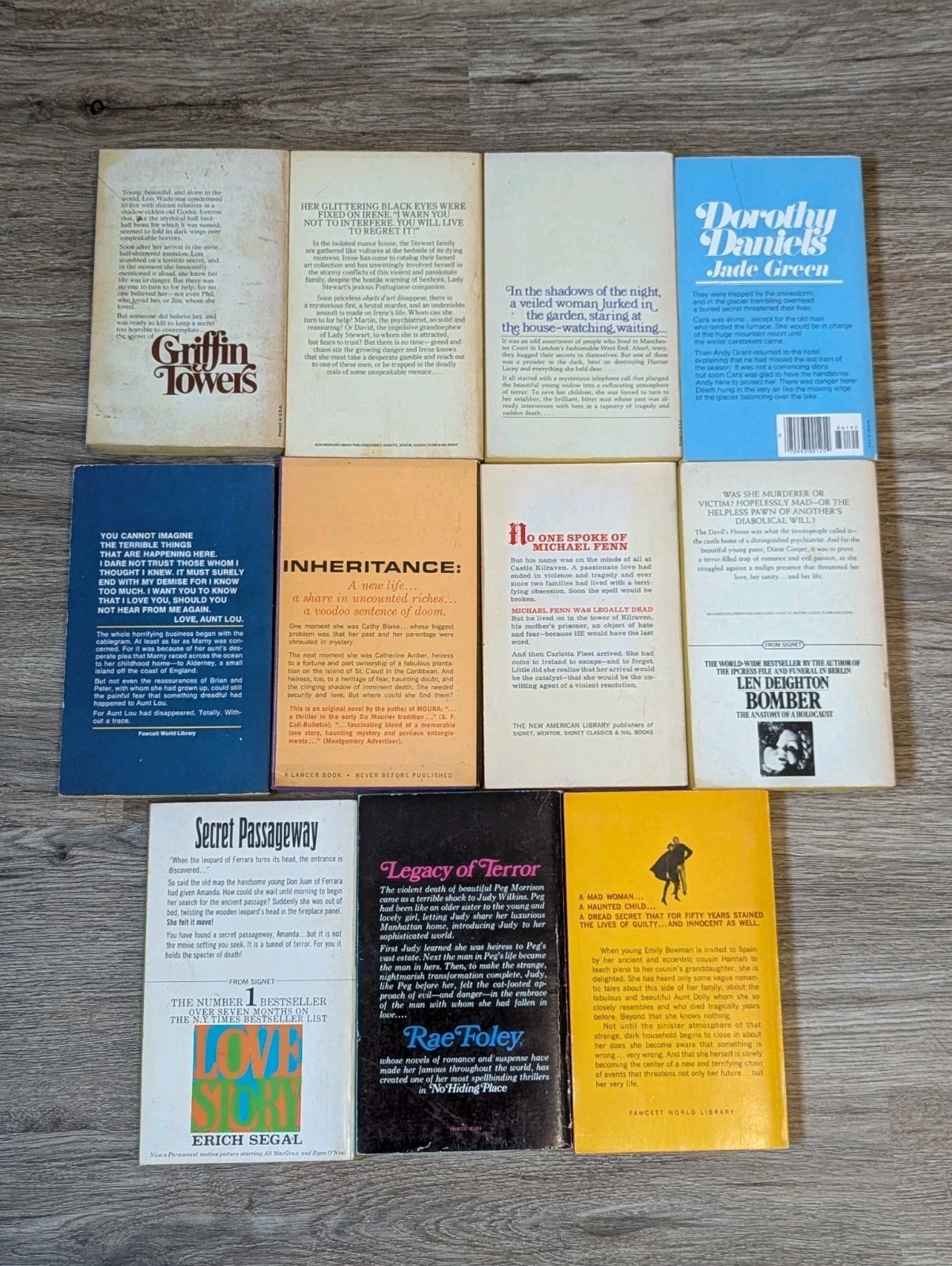 Lot of 11 Vintage Gothic Romance Suspense PB Books 1960s 1970s