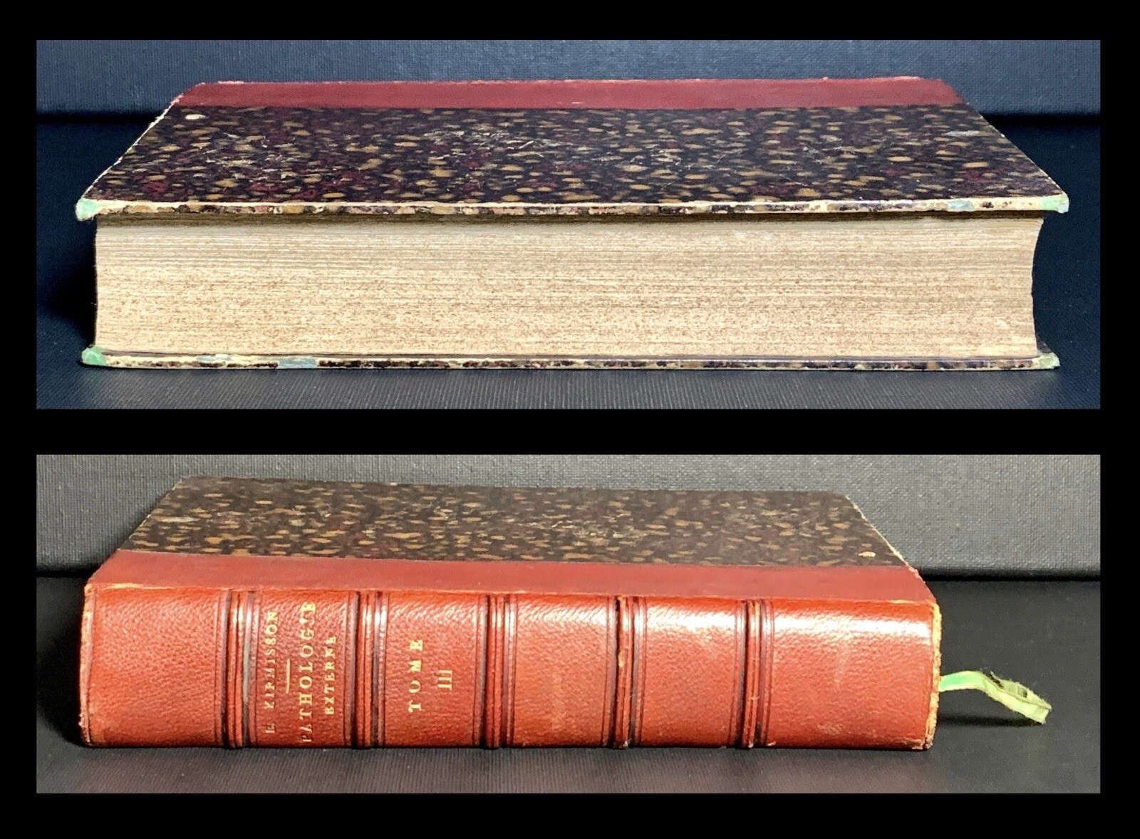 ANTIQUE 19th Century Medical French Book PATHOLOGY diseases DIAGNOSIS Medicine