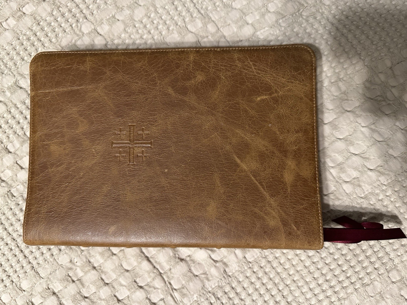 Schuyler ESV Stridon Bible – Desert Camel Calfskin Leather