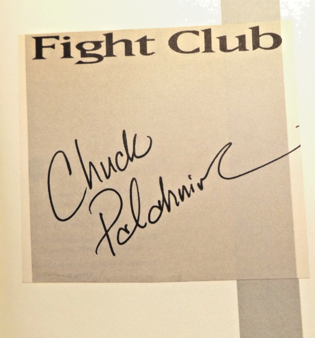 Fight Club by Chuck Palahniuk (1996) HC.DJ. 1st Ed. 2nd Print. Signed BP. N.Fine