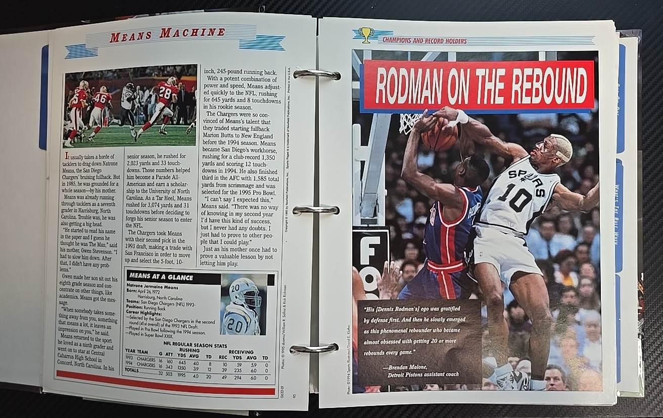 Vintage 1996 „Sports Pages: The Book For Sports Fans“ Collector’s Hardcover Bind