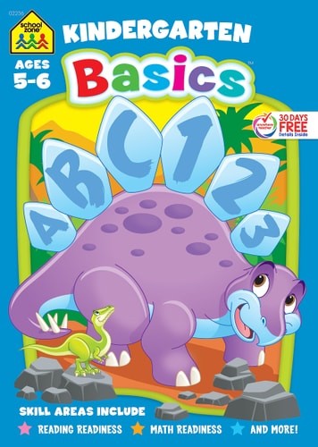 School Zone – Kindergarten Basics Workbook – 64 Pages, Ages 5 to 6, Reading & Ma