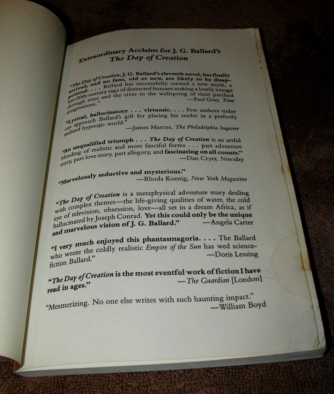 The Day of Creation by J. G. Ballard Paperback 1989 Collier Books Edition