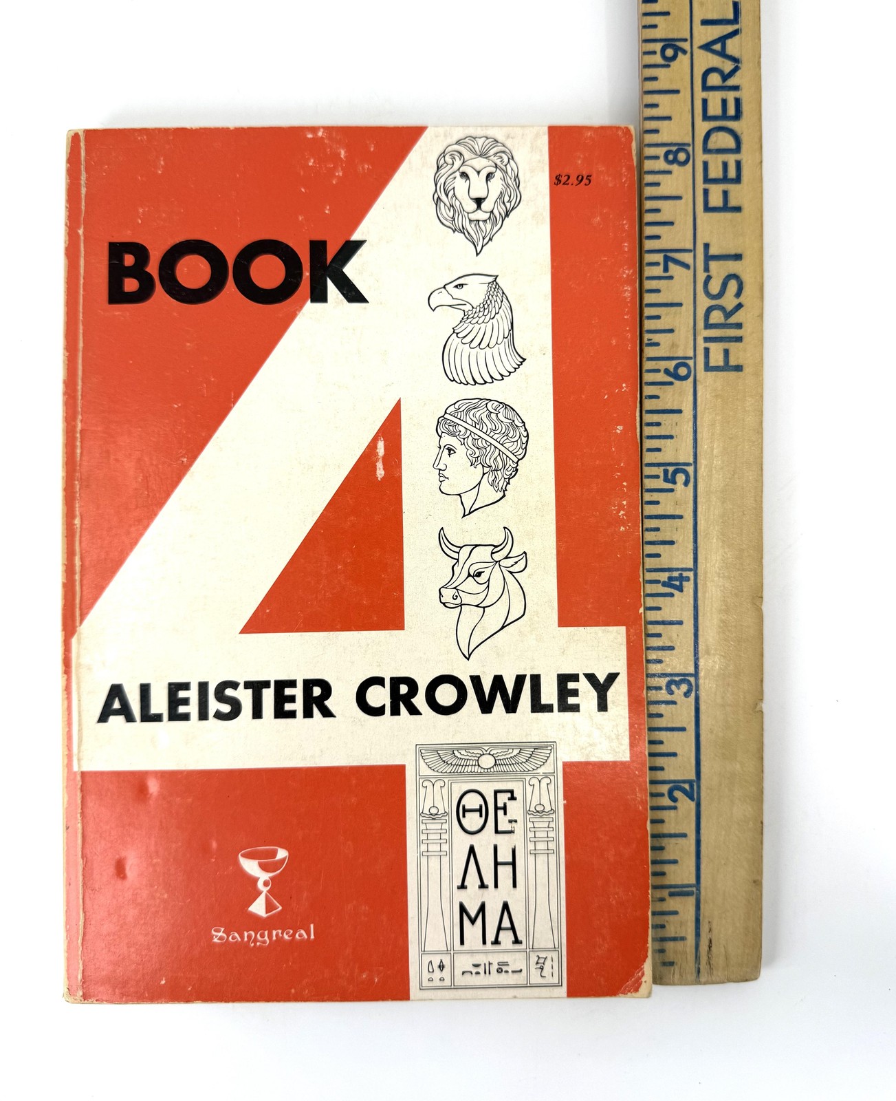 Vintage Book 4 Aleister Crowley Occult Magic Softcover Red Sangreal 1972 USA