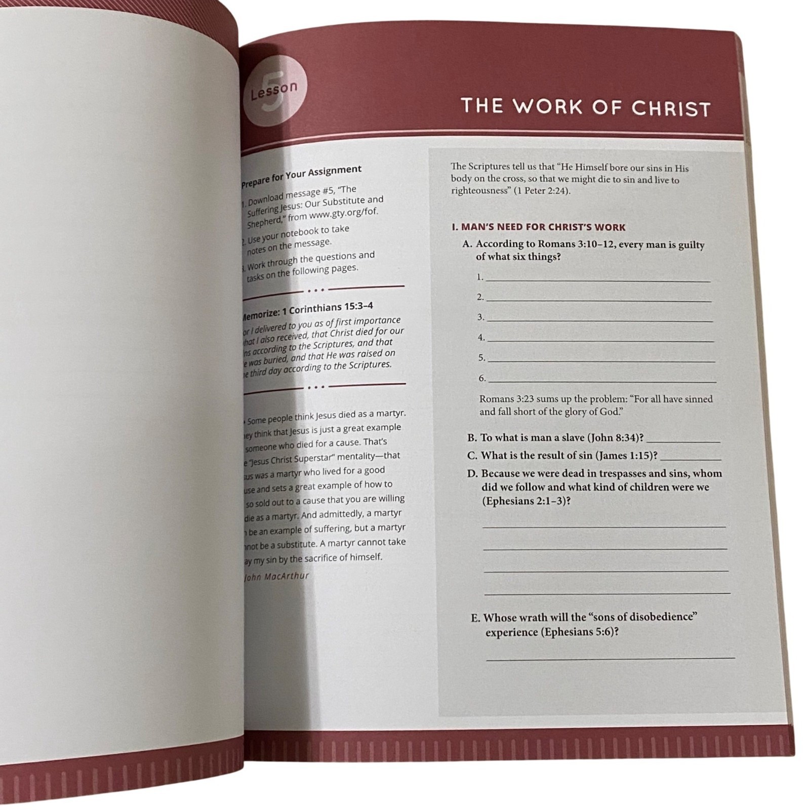 Fundamentals of the Faith Paperback Workbook John MacArthur Discipleship Bible