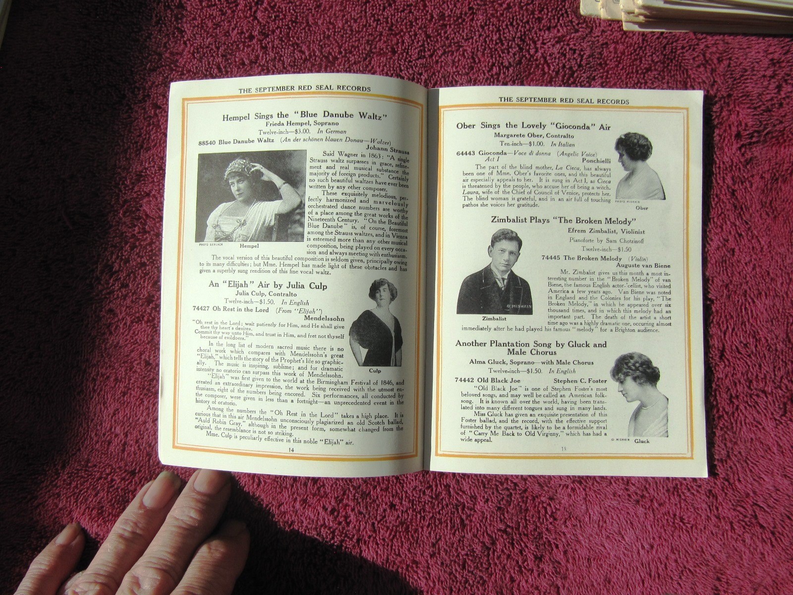 New VICTOR RECORDS Sep 1915 RASTUS STORIES Ralph Bingham Caruso Victrola CATALOG