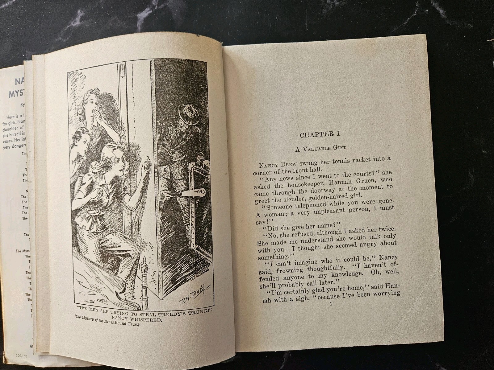Nancy Drew #17 The Mystery of The Brass Bound Trunk 1940 Carolyn Keene DJ / Vtg