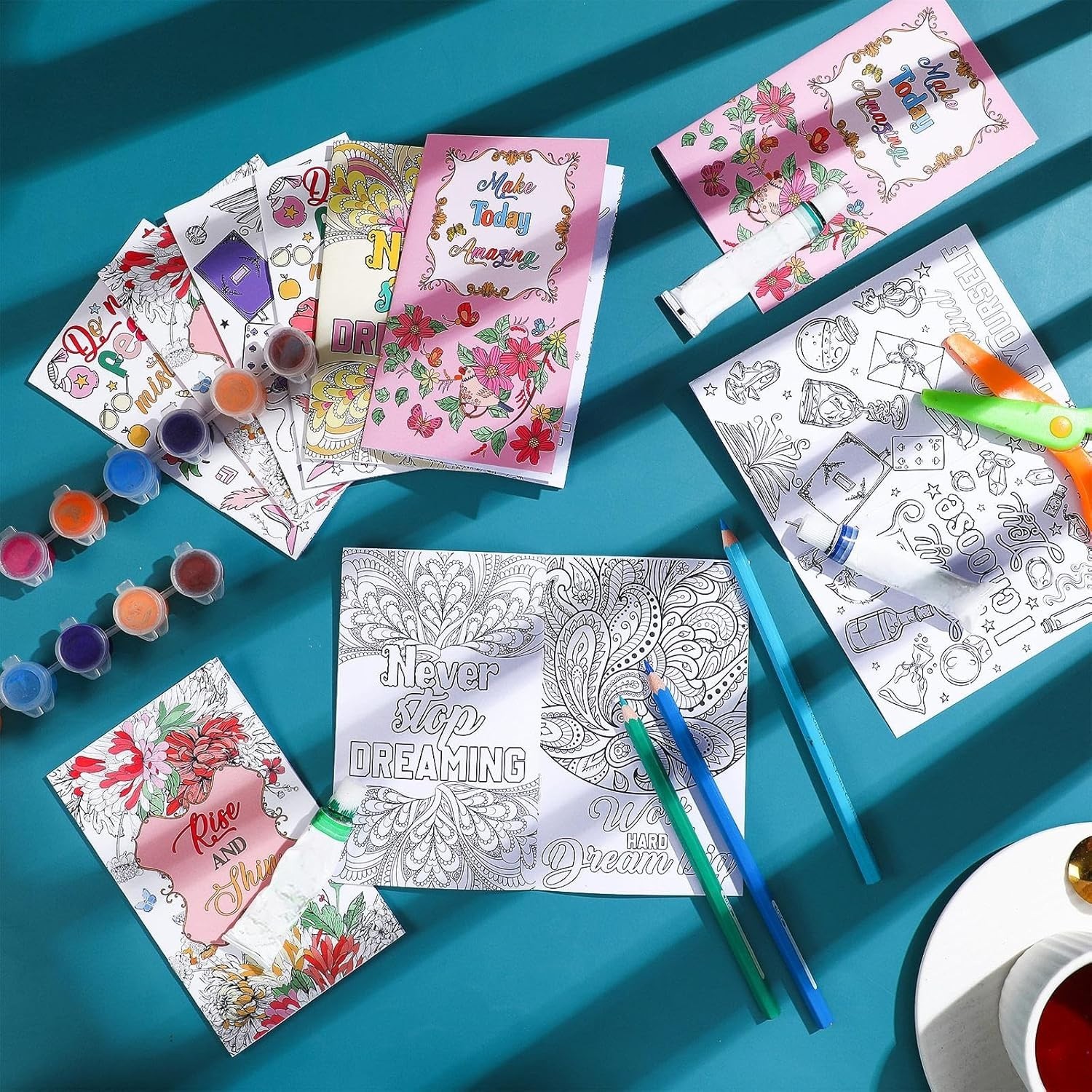 30 Pcs Inspirational Coloring Book Bulk Mandala Mini Activity Books with Positiv