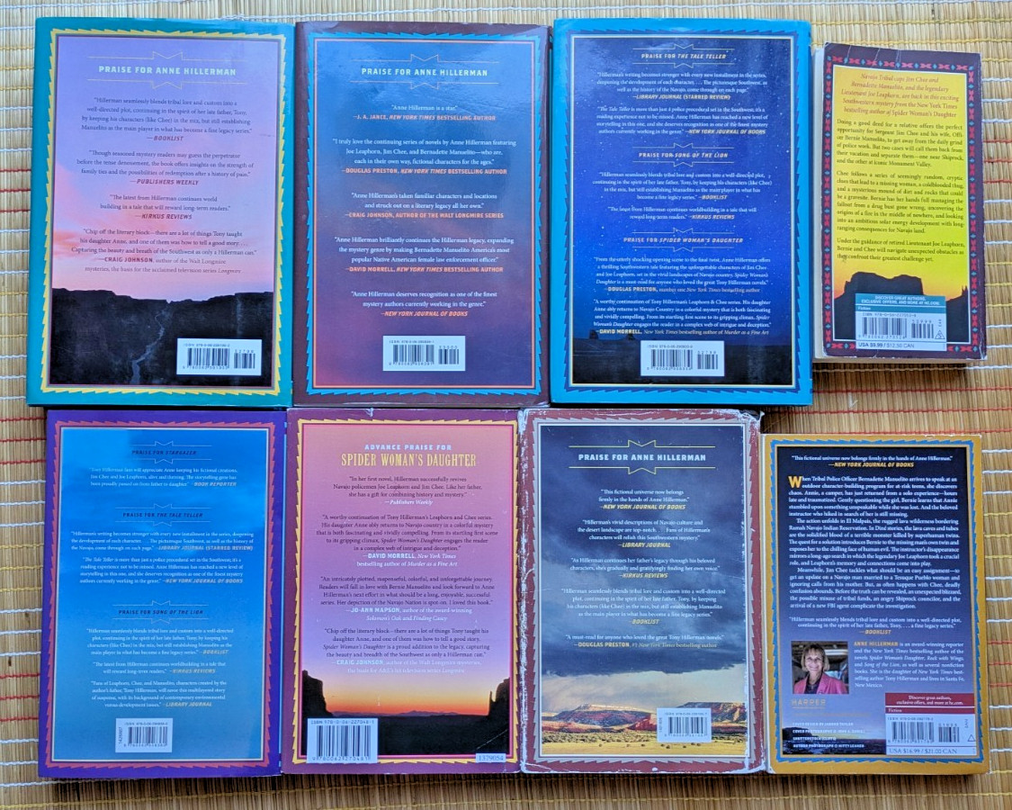 ANNE HILLERMAN Chee/Leaphorn Navajo Mysteries – 6 HCDj 1 TPB 1 PB – 1 Signed