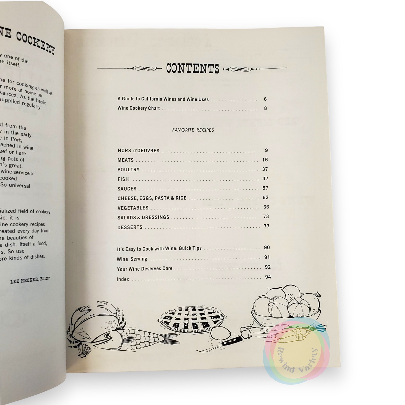 VTG 1968 Favorite Recipes of California Winemakers Cookbook Wine Pairings 60s