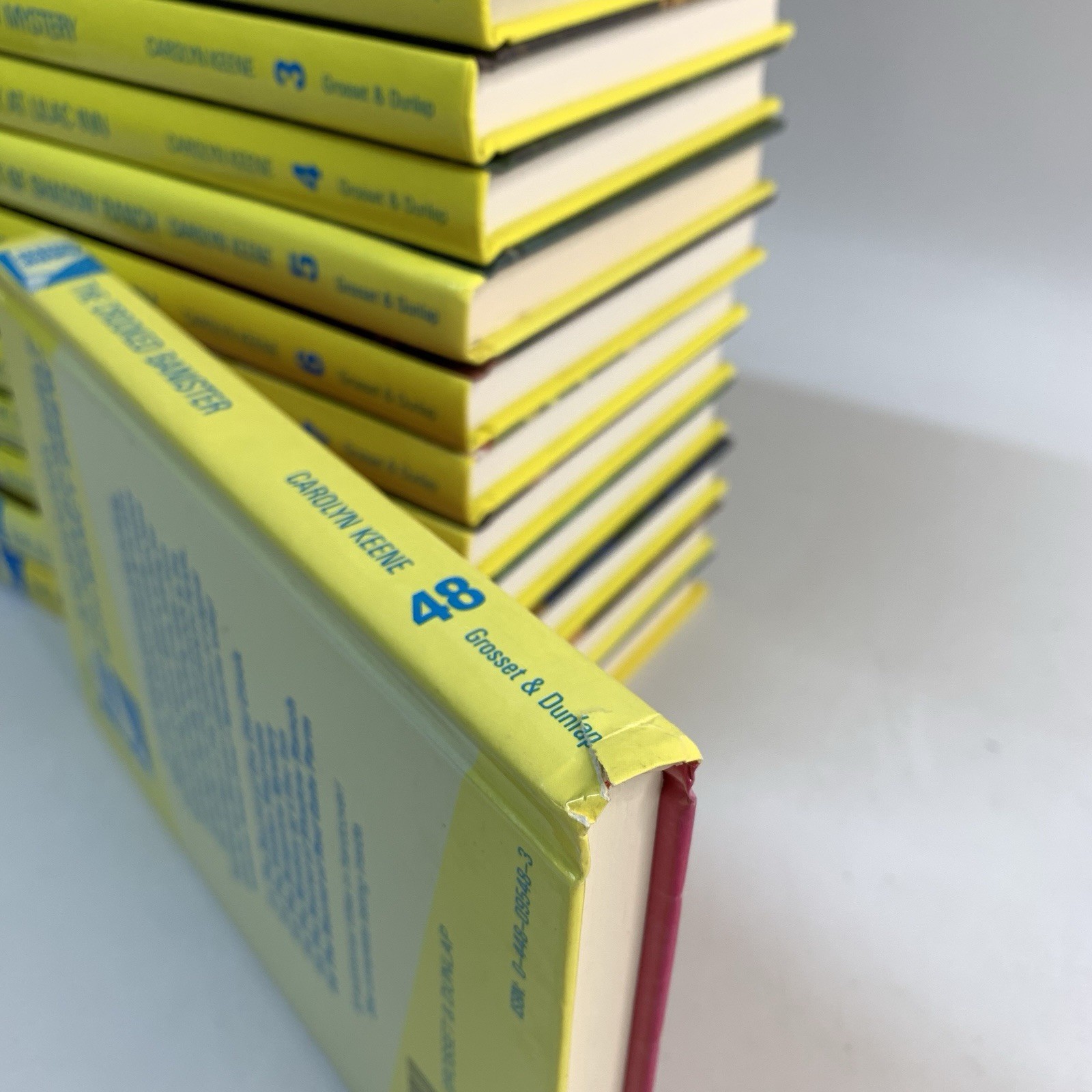 Lot of 13 Nancy Drew Books Flashlight Yellow Spine HC Books 1- 10, 20, 34 & 48