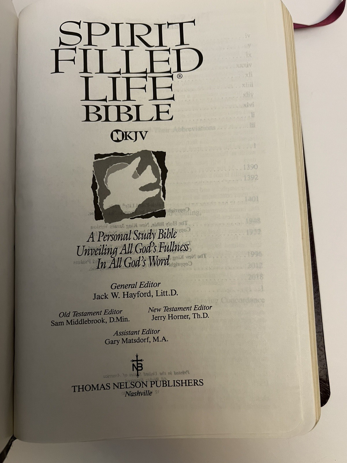 Spirit Filled Life Bible Nelson 2255BG Bonded Leather NKJV Red Letter 1991