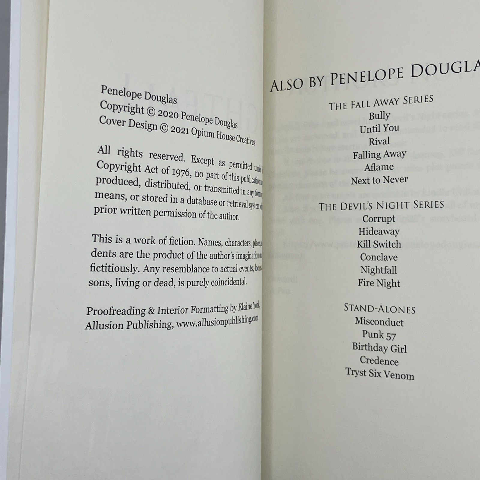 Devils Night Series Set By Penelope Douglas OOP Cover Art Nightfall Is Signed