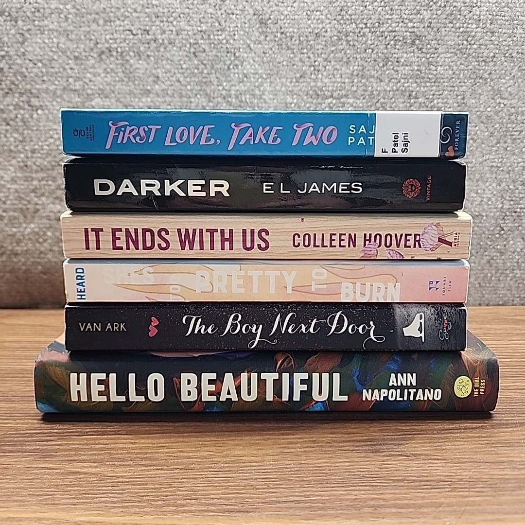 Lot Of 6, Mixed Authors Book Tok Collen Hoover, E. L. James, Hello Beautiful