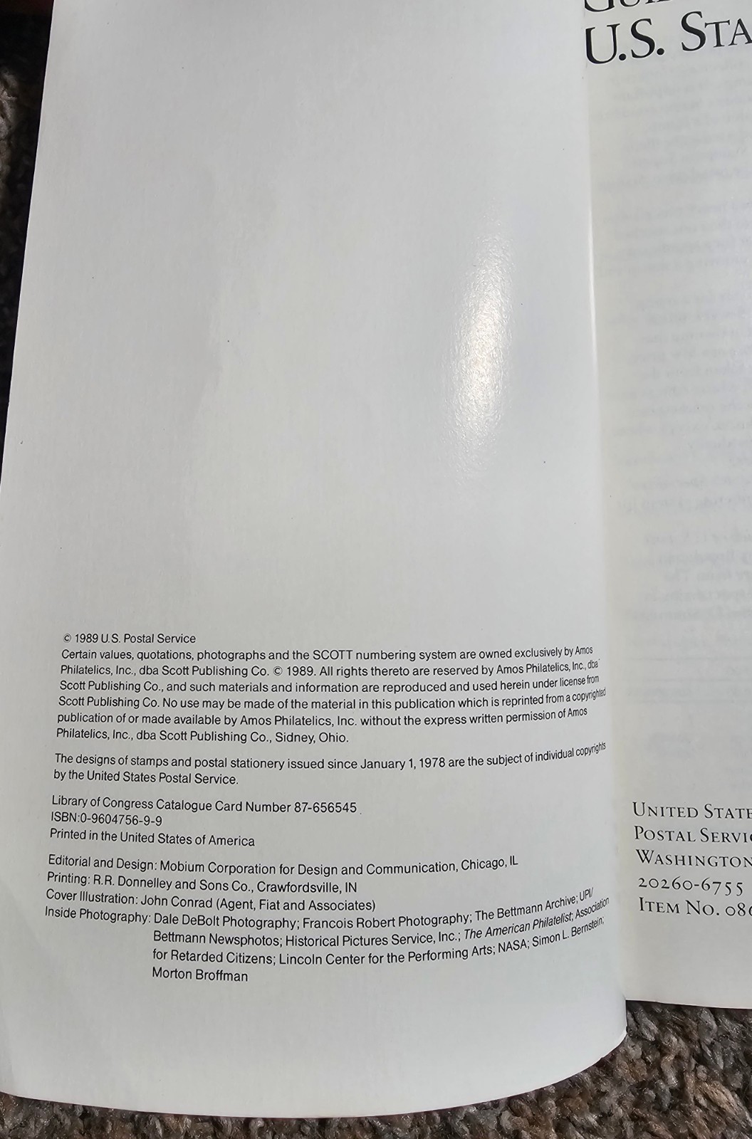 The Postal Service Guide to U.S. Stamps 1990 Stamp Values 16th edition 328 pages