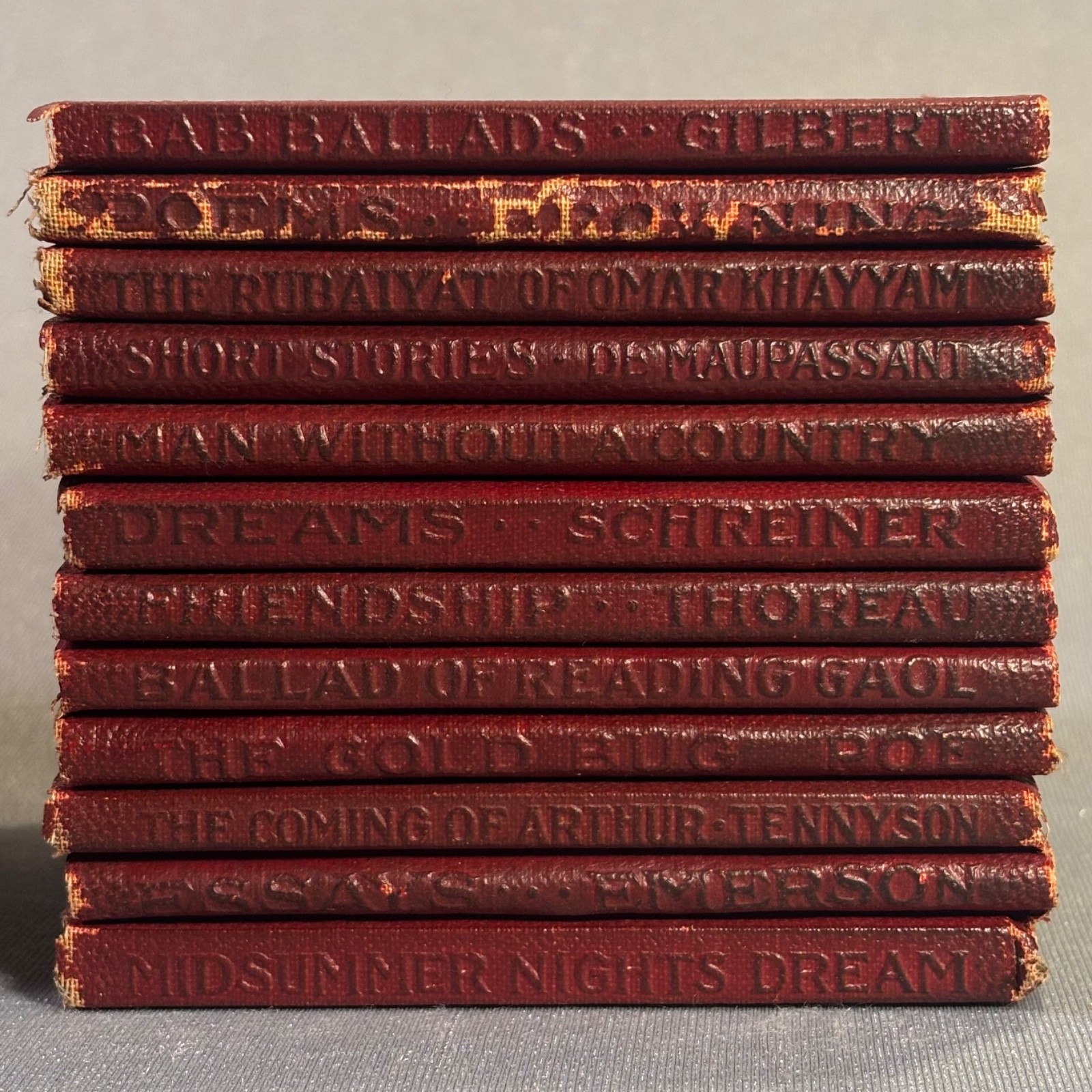 Antique Little Leather Library Miniature Books – Choose Your Title – Red Series