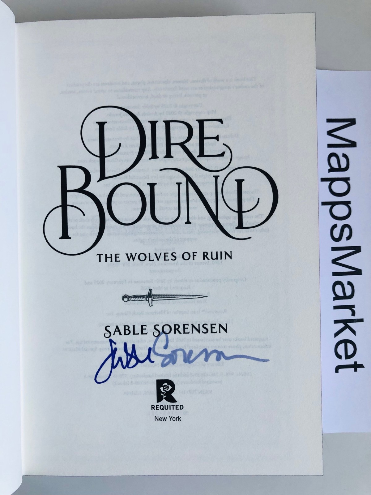 SIGNED Dire Bound by Sable Sorensen DELUXE LIMITED EDITION HC Stenciled Edges