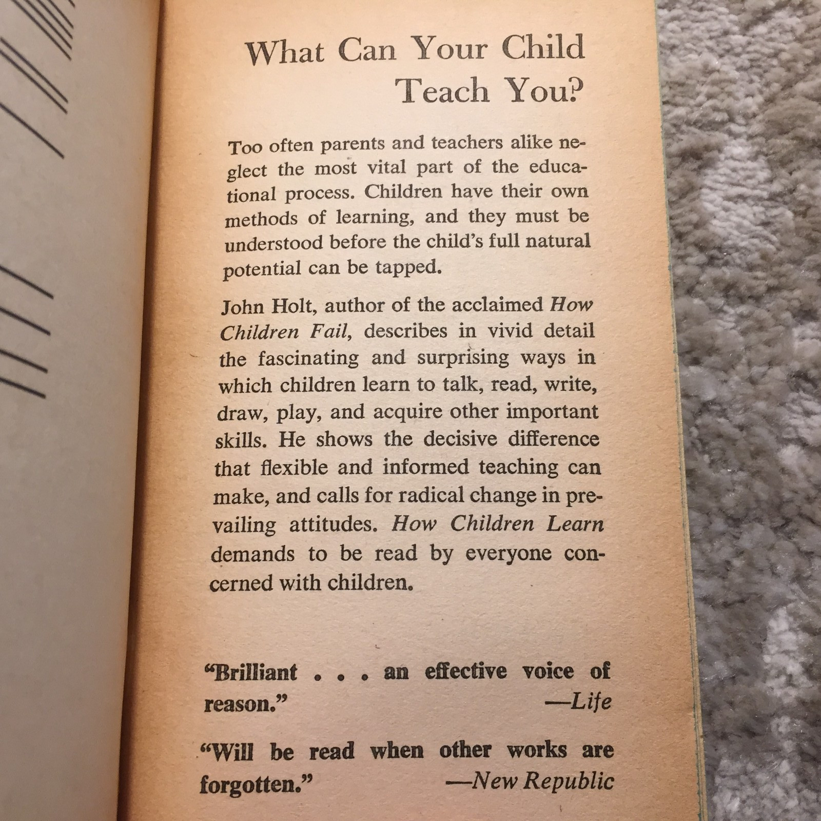 How Children Learn John Holt 1970 Dell Child Development Paperback Book