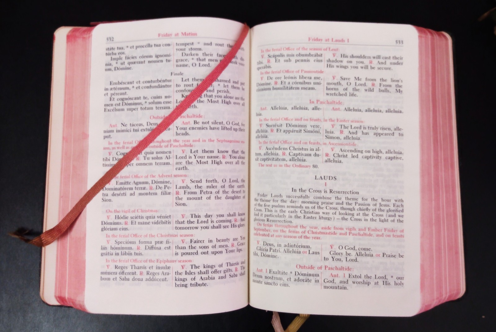 THE DIVINE OFFICE BREVIARY (Latin/English) 3 Volume Set (Leather) Slipcases 1963