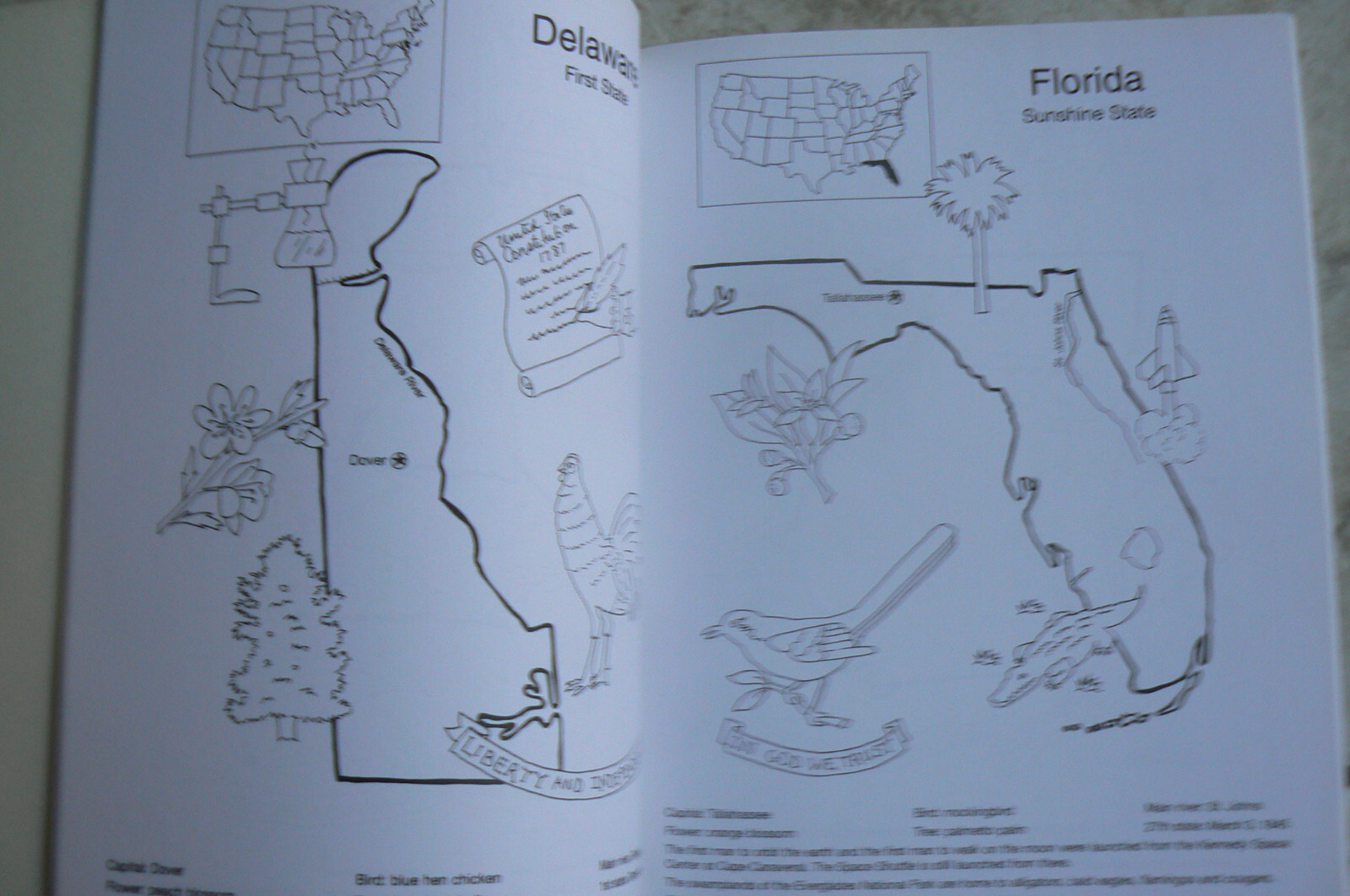 United States Coloring Book, Winky Adam, Dover NEW! 1998