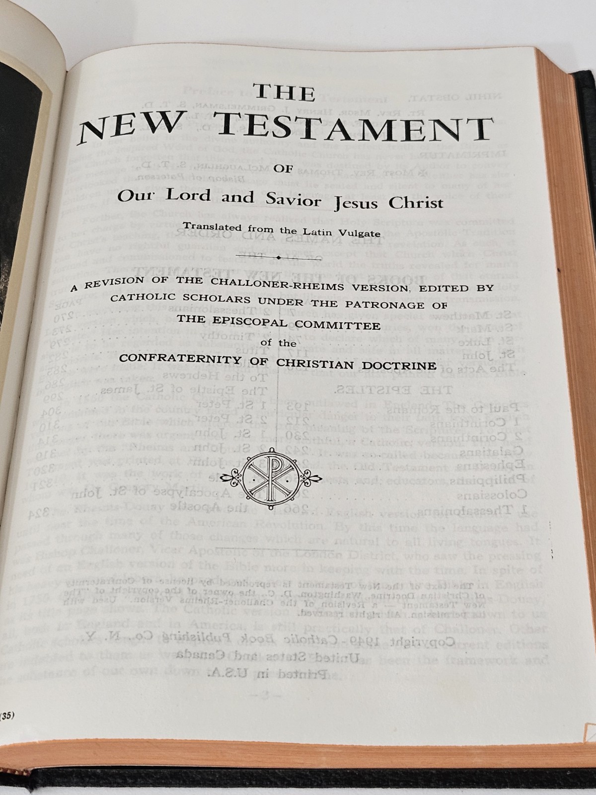 Holy Bible New Catholic Edition 1949 Douay Version Confraternity Edition HC