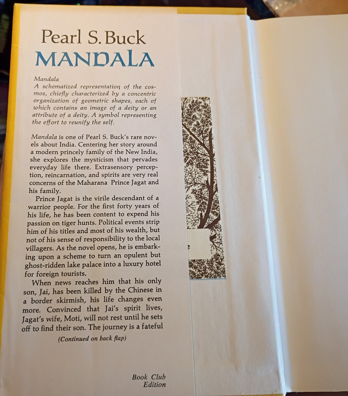 Mandala: A Novel of India by Pearl S Buck HB/DJ 1970 Book Club Ed John Day Co