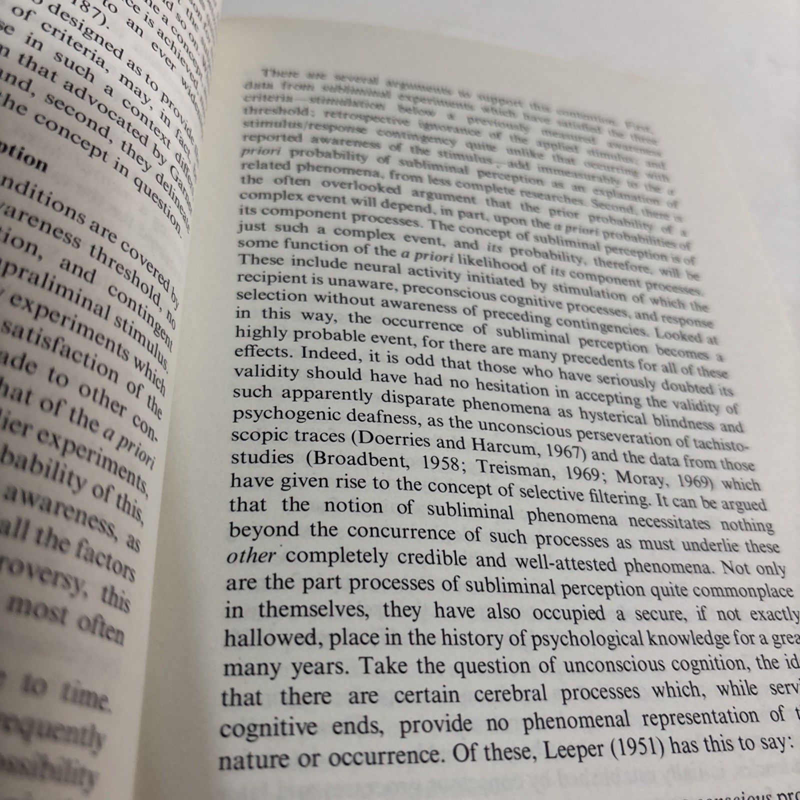 Subliminal Perception: The Nature of a Controversy by N F Dixon 1971 McGraw – Hi