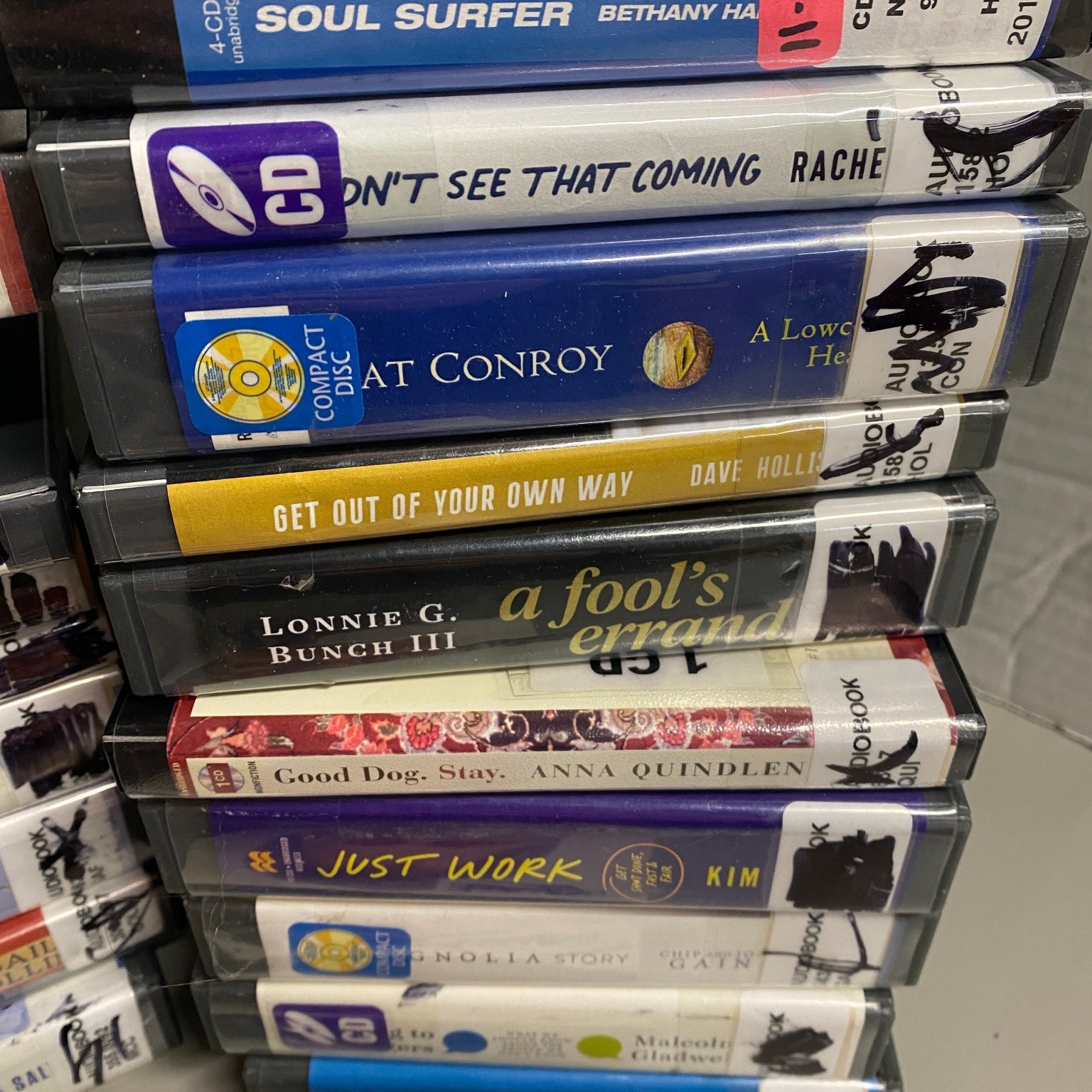 Lot of 45 + Audiobooks on CD, Ex Library, Fiction, Mixed Authors