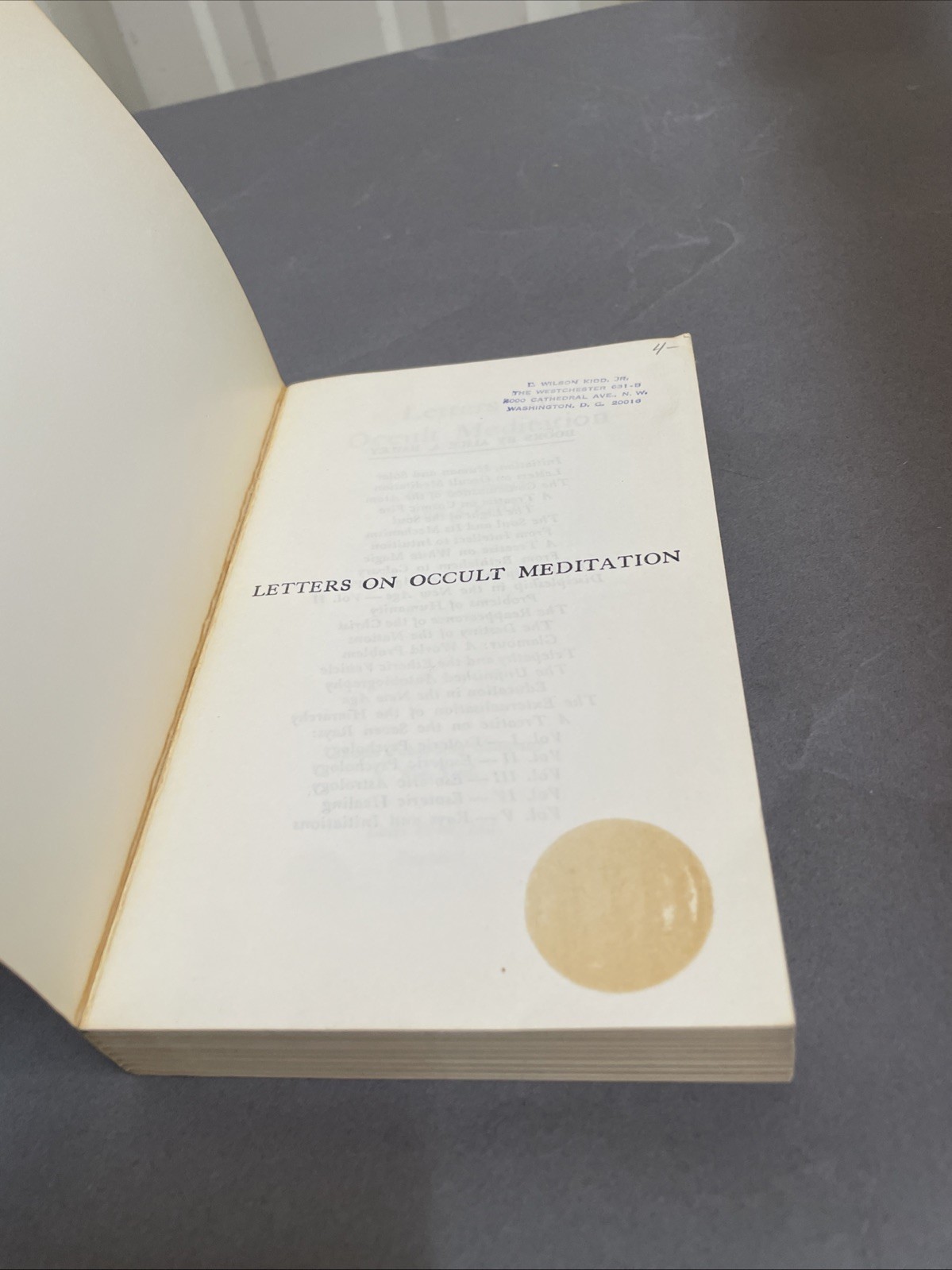 Letters on Occult Meditation Alice A. Bailey 1974 Lucis Publishing Company