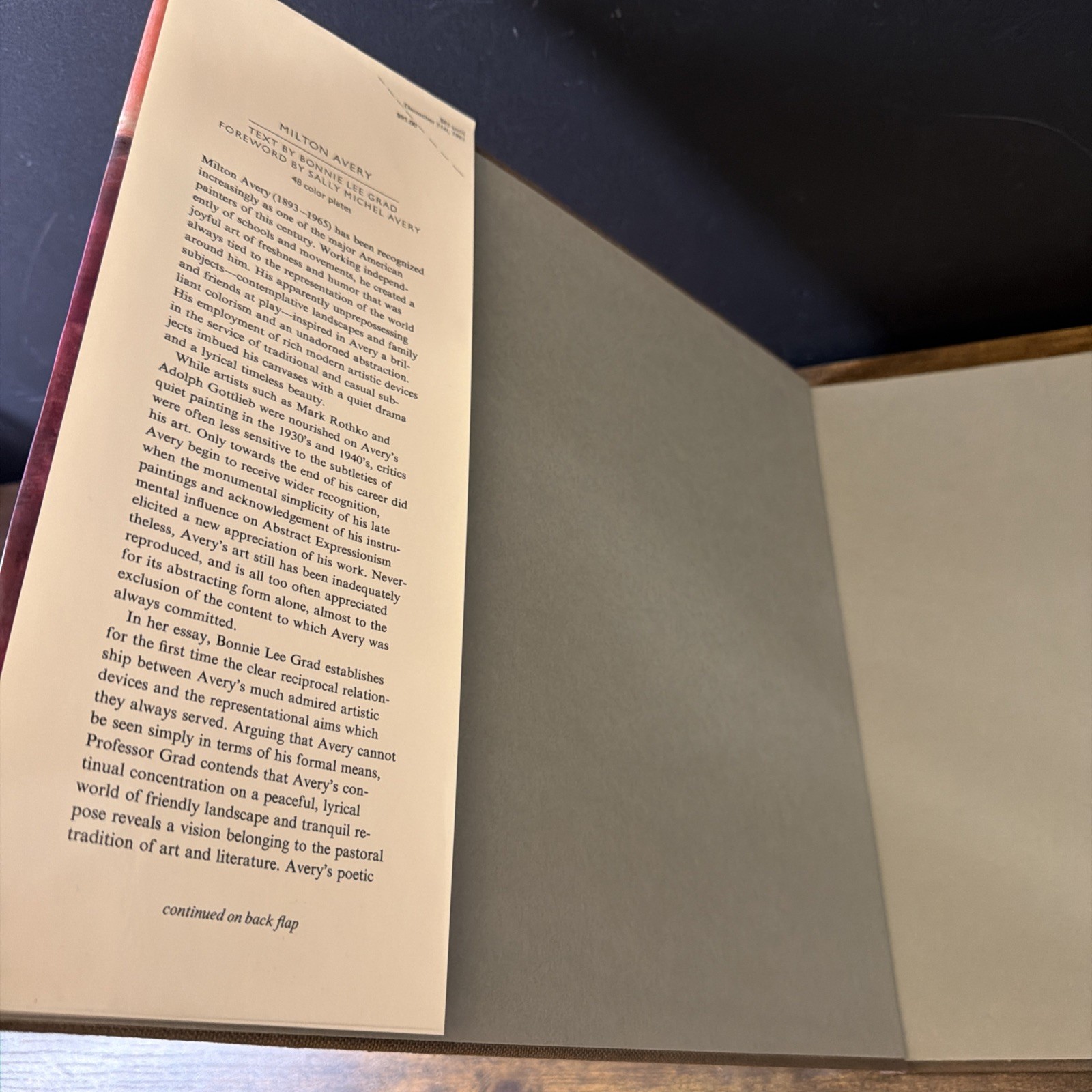 Milton Avery (Hardcover, 1981) Text by Bonnie Lee Grad First Edition Strathcona