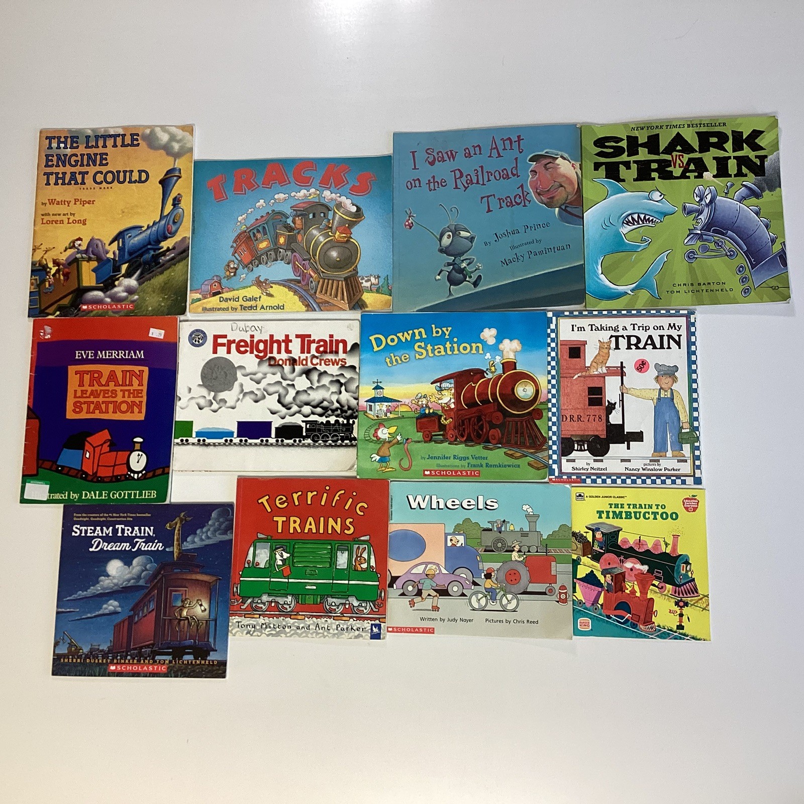 Train Trains Engine Track Caboose Preschool Kindergarten 12 Children’s Book Lot