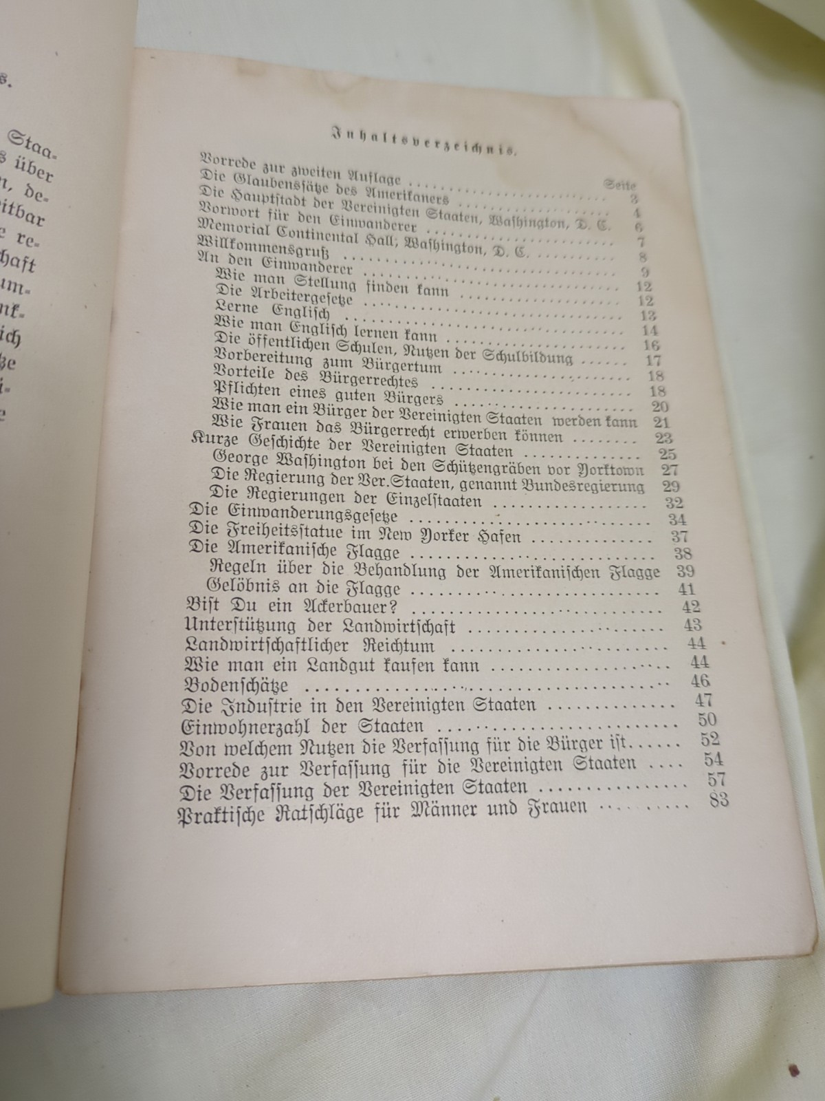 1924 German Immigrant Guide Book DAR Taschenbuch Vereinigten Staaten