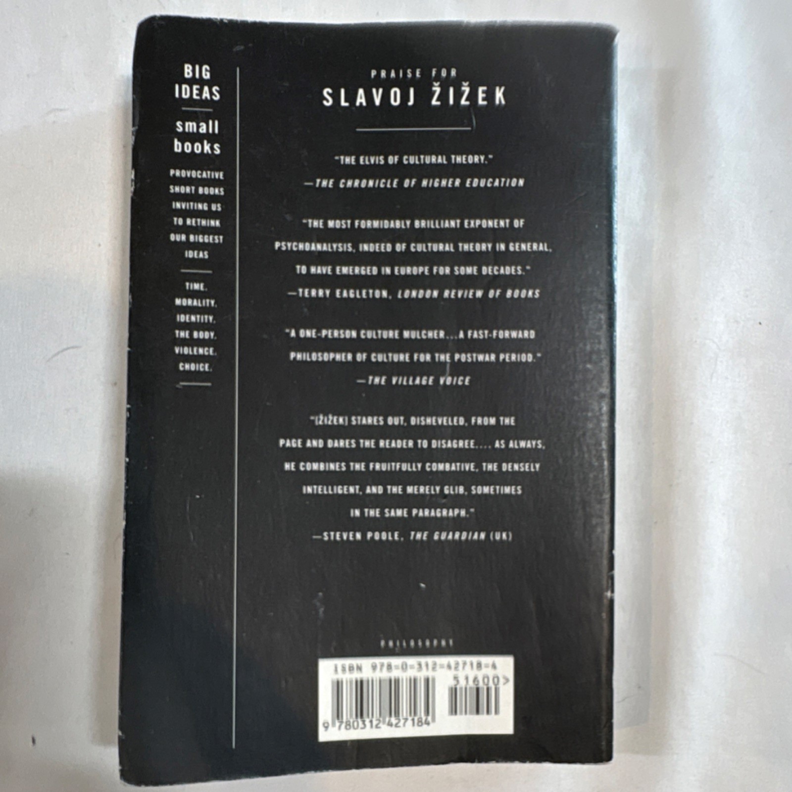 Picador Violence Trade Paperback Slavoj Žižek Big Ideas/Small Books Philosophy