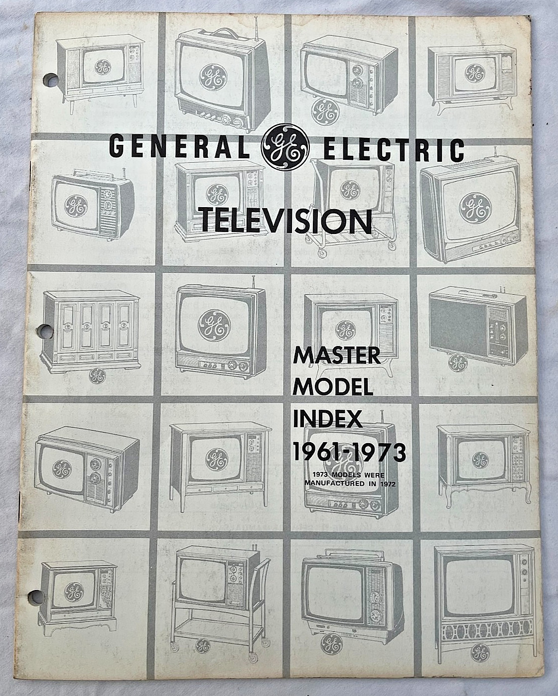 GE General Electric Television Master Model Index 1961-1973 Vintage Original