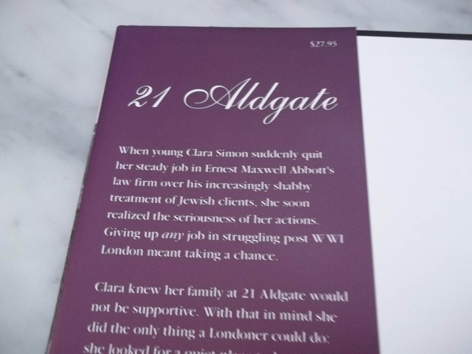 21 ALDGATE By Patricia Friedberg HCDJ 1st Ed. SIGNED! FREE SHIPPING!