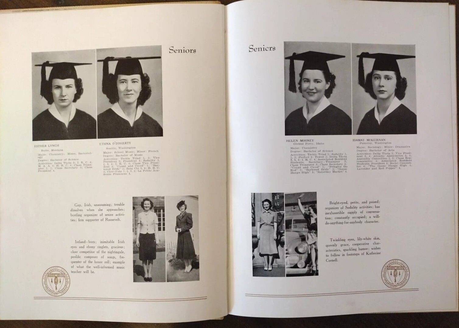 3 Yearbooks – 1939 1940 1941 MARYLHURST COLLEGE (Marylhurst, OR) VG