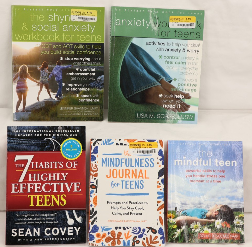 Lot of 5 Teen Self-Help, Mindful, 7 Habits, Anxiety, Shyness & Social, B832